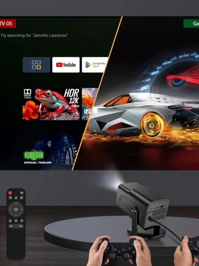 جهاز عرض بروجيكتور ميني محمول فائق الدقة مع ذراع تحكم ألعاب PRO